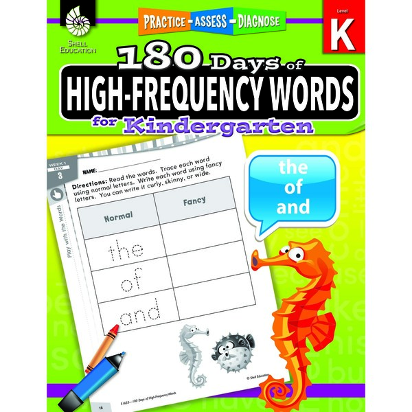 Shell Education Shell Education 180 Days of High-Frequency Words Book, Grade K 51633